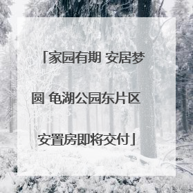 家园有期 安居梦圆 龟湖公园东片区安置房即将交付