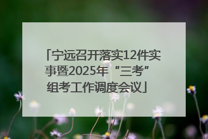 宁远召开落实12件实事暨2025年“三考”组考工作调度会议