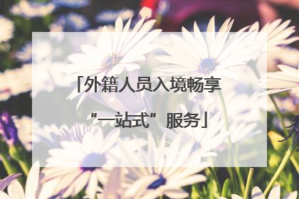外籍人员入境畅享“一站式”服务