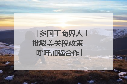 多国工商界人士批驳美关税政策 呼吁加强合作