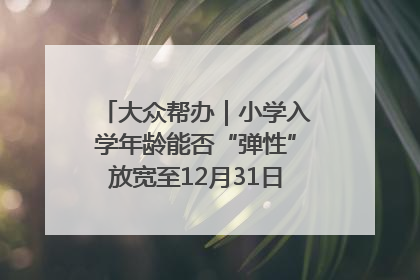 大众帮办｜小学入学年龄能否“弹性”放宽至12月31日？有地方已在探索