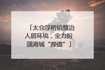 太仓浮桥镇整治人居环境，全力扮靓港城“颜值”
