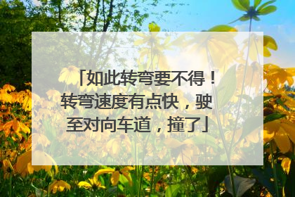 如此转弯要不得！转弯速度有点快，驶至对向车道，撞了