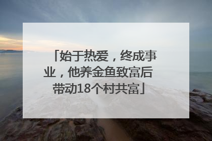 始于热爱，终成事业，他养金鱼致富后带动18个村共富