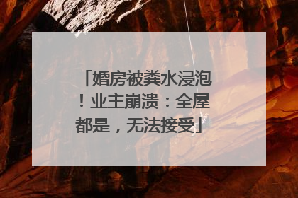 婚房被粪水浸泡！业主崩溃：全屋都是，无法接受