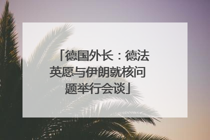 德国外长：德法英愿与伊朗就核问题举行会谈