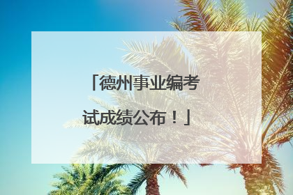 德州事业编考试成绩公布！