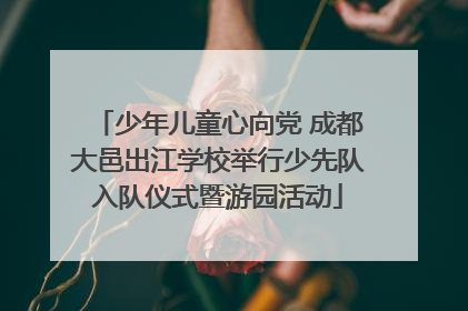少年儿童心向党 成都大邑出江学校举行少先队入队仪式暨游园活动