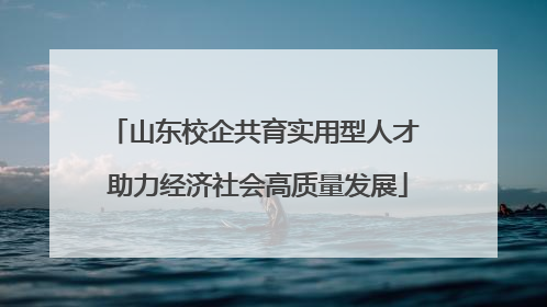 山东校企共育实用型人才 助力经济社会高质量发展