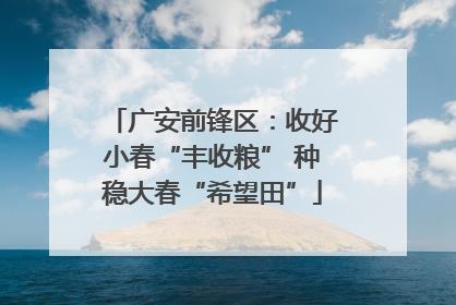 广安前锋区：收好小春“丰收粮” 种稳大春“希望田”