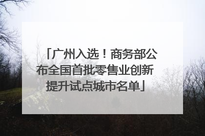 广州入选！商务部公布全国首批零售业创新提升试点城市名单