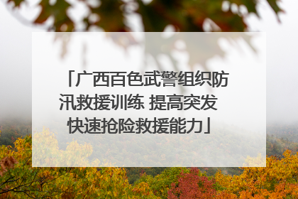 广西百色武警组织防汛救援训练 提高突发快速抢险救援能力