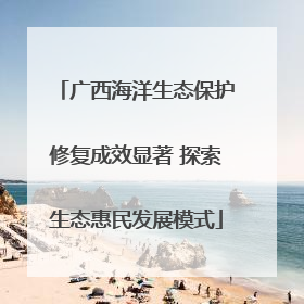 广西海洋生态保护修复成效显著 探索生态惠民发展模式