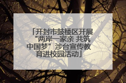 开封市鼓楼区开展“两岸一家亲 共筑中国梦”涉台宣传教育进校园活动