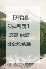 开鲁县：党建引领生态路 绿满北疆绘新篇