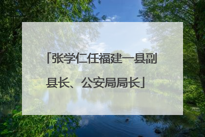 张学仁任福建一县副县长、公安局局长