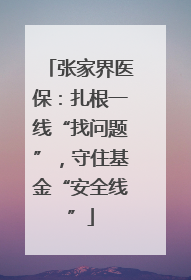 张家界医保：扎根一线“找问题”，守住基金“安全线”