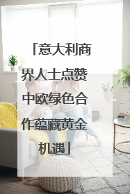 意大利商界人士点赞中欧绿色合作蕴藏黄金机遇