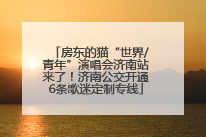 房东的猫“世界/青年”演唱会济南站来了！济南公交开通6条歌迷定制专线
