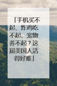 手机买不起、炸鸡吃不起、宠物养不起？这届美国人活得好难