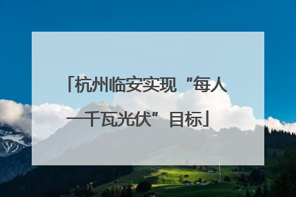 杭州临安实现“每人一千瓦光伏”目标