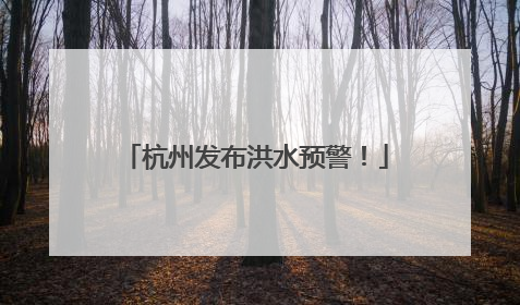 杭州发布洪水预警！