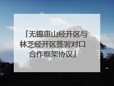无锡惠山经开区与林芝经开区签署对口合作框架协议