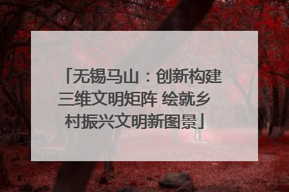 无锡马山：创新构建三维文明矩阵 绘就乡村振兴文明新图景