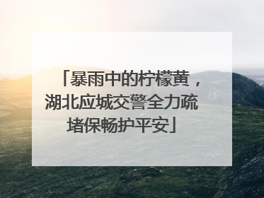 暴雨中的柠檬黄，湖北应城交警全力疏堵保畅护平安