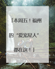 本周五！福州的“爱宠星人”都在这！