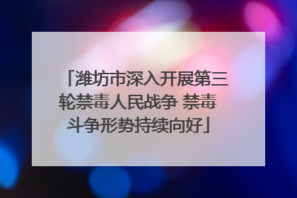 潍坊市深入开展第三轮禁毒人民战争 禁毒斗争形势持续向好