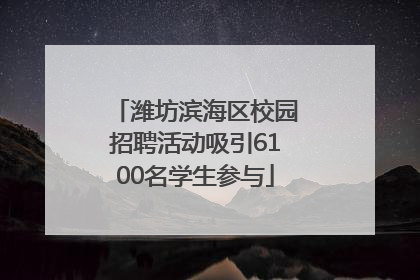 潍坊滨海区校园招聘活动吸引6100名学生参与