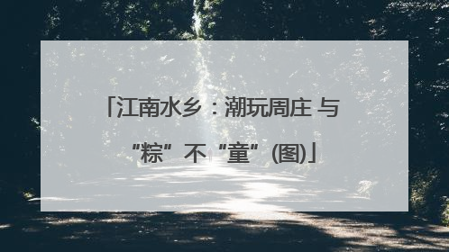 江南水乡：潮玩周庄 与“粽”不“童”(图)