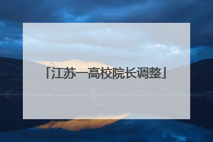 江苏一高校院长调整