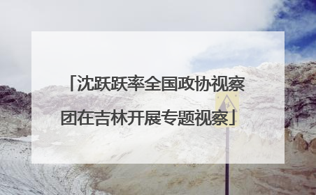 沈跃跃率全国政协视察团在吉林开展专题视察