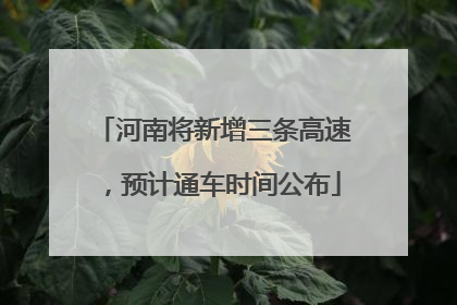 河南将新增三条高速，预计通车时间公布