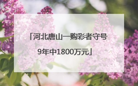河北唐山一购彩者守号9年中1800万元