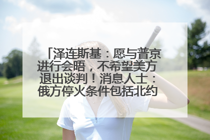 泽连斯基：愿与普京进行会晤，不希望美方退出谈判！消息人士：俄方停火条件包括北约“书面”保证不东扩