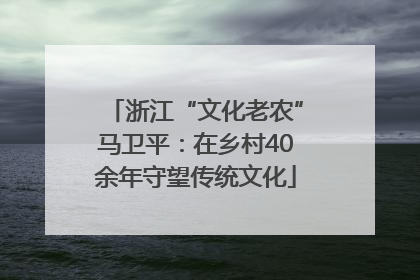 浙江“文化老农”马卫平：在乡村40余年守望传统文化