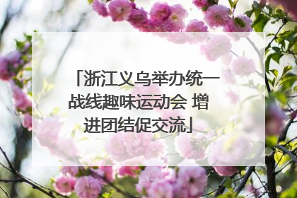 浙江义乌举办统一战线趣味运动会 增进团结促交流