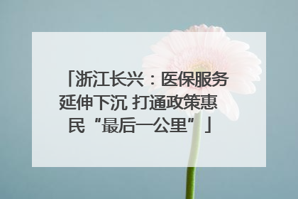 浙江长兴：医保服务延伸下沉 打通政策惠民“最后一公里”