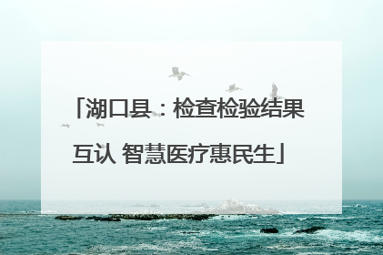湖口县：检查检验结果互认 智慧医疗惠民生