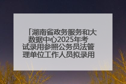 湖南省政务服务和大数据中心2025年考试录用参照公务员法管理单位工作人员拟录用人员名单公示
