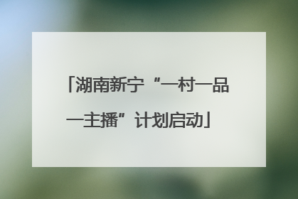 湖南新宁“一村一品一主播”计划启动