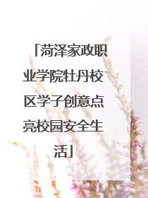 菏泽家政职业学院牡丹校区学子创意点亮校园安全生活