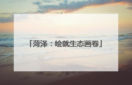 菏泽：绘就生态画卷