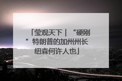 莹观天下｜“硬刚”特朗普的加州州长纽森何许人也