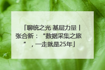 聊统之光 基层力量丨张合新：“数据采集之旅”，一走就是25年