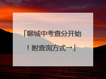 聊城中考查分开始！附查询方式→