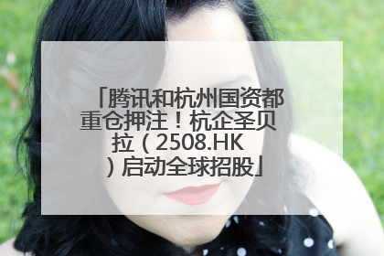 腾讯和杭州国资都重仓押注！杭企圣贝拉（2508.HK）启动全球招股